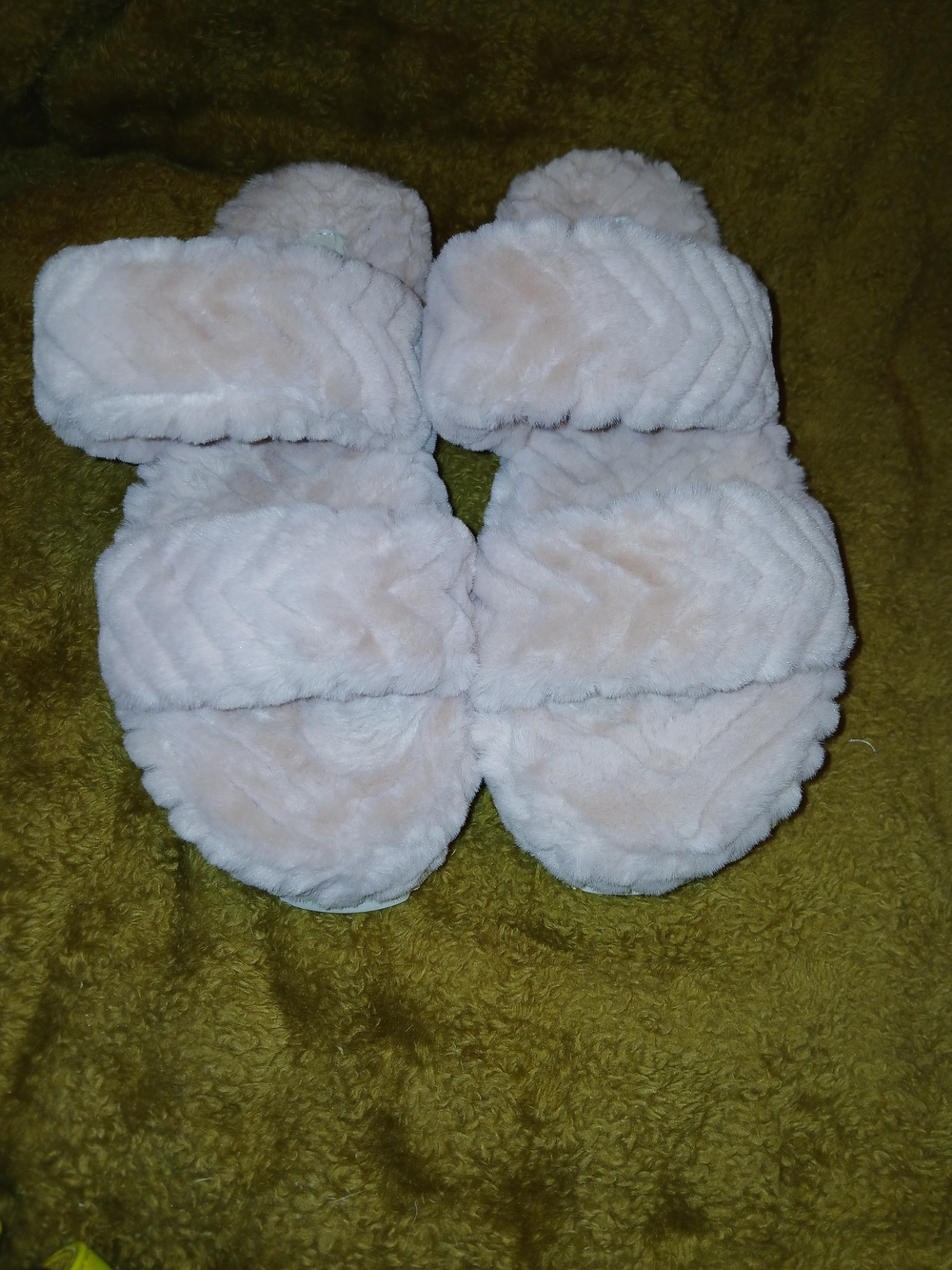 Steve Madden Plush Double-Band Slide Slippers in Blush Pink